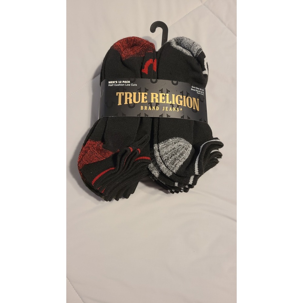 True Religion Half Cushion Low Cuts 12 Pack 10-13